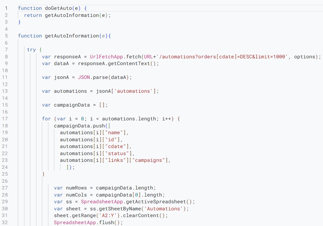 Ejemplo de código en JS para conectar con API de CRM.